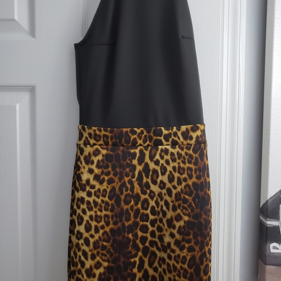 💥Black Top Leopard Bottom Mermaid Dress - Picture 5 of 7